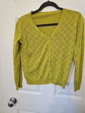 Lime.green circle cardigan